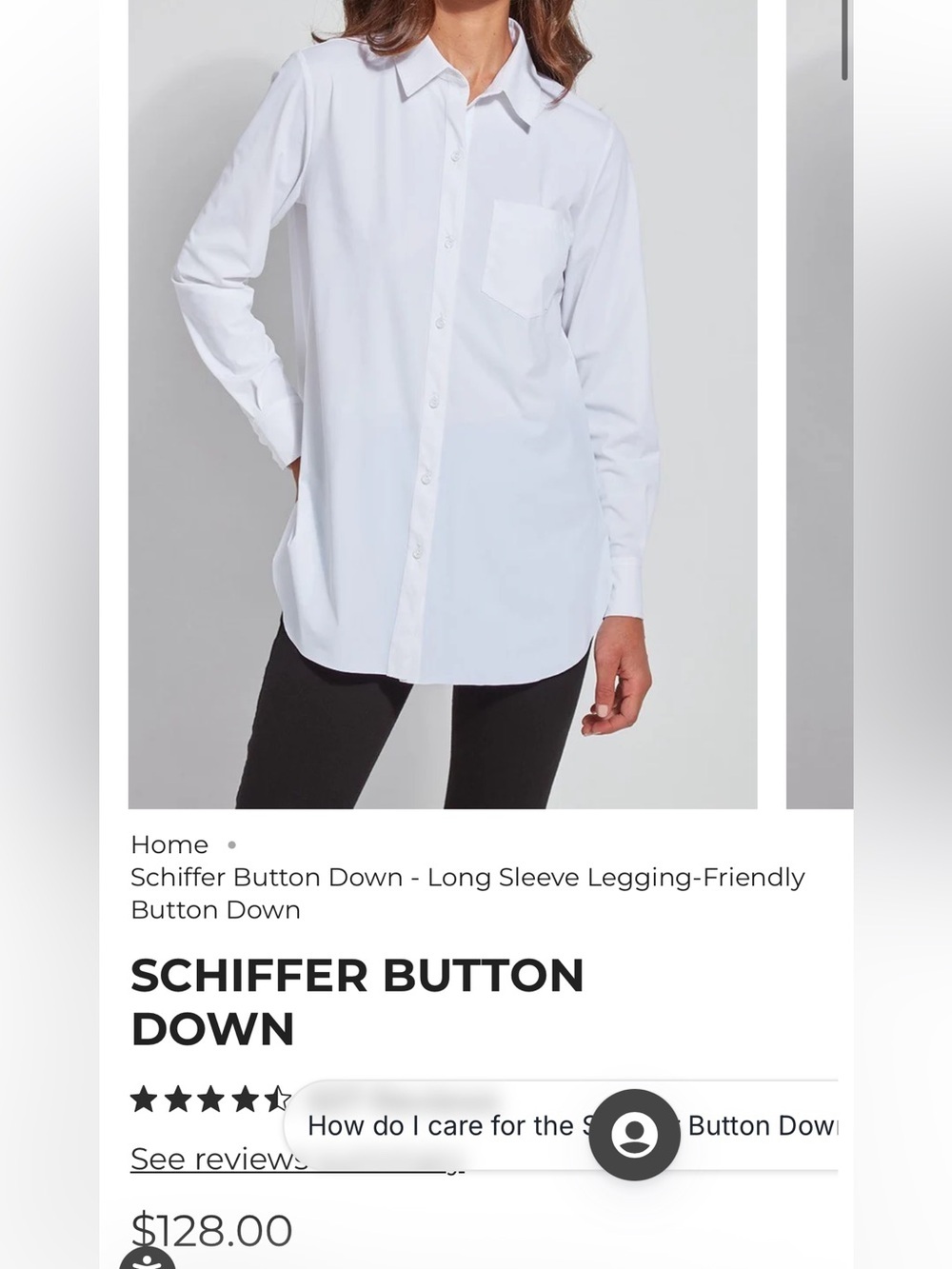 Lysse White Long-Sleeve Button Down Shirt with Chest Pocket Size L